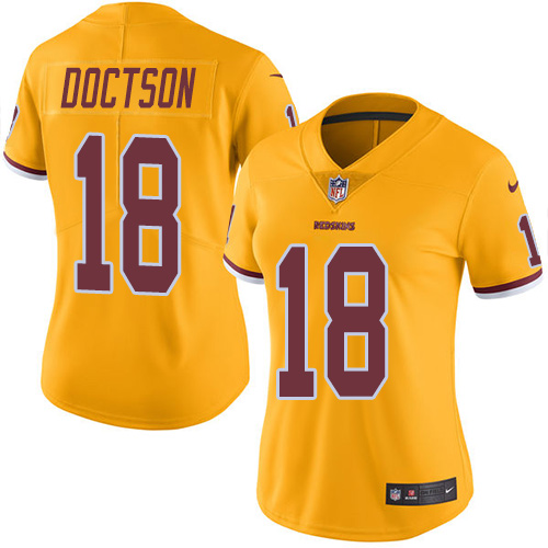 Women's Limited Josh Doctson Nike Jersey Gold - #18 Rush NFL Washington Redskins
